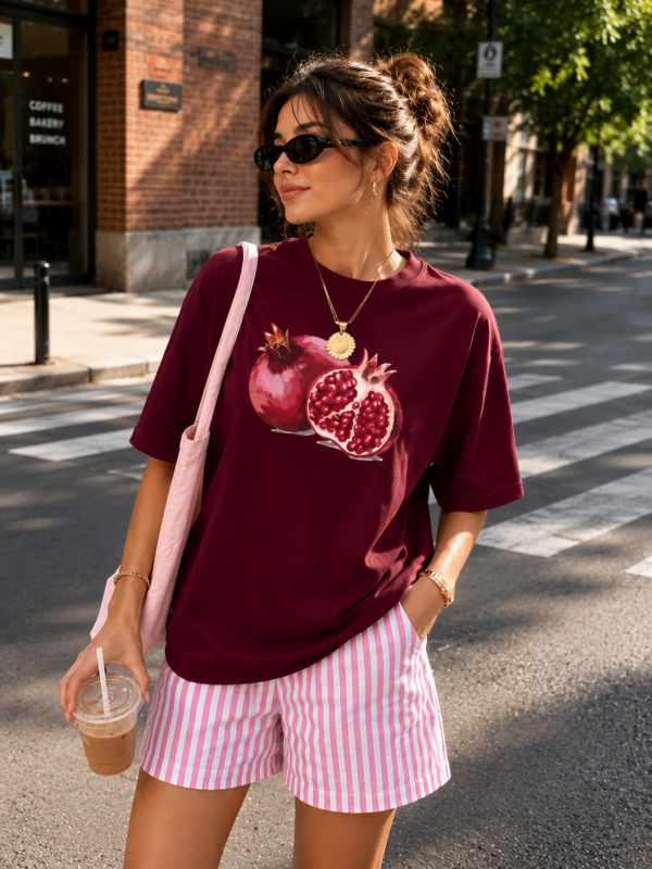 Floral Print Oversized Crew Neck Vacation Casual Short Sleeve T-Shirt