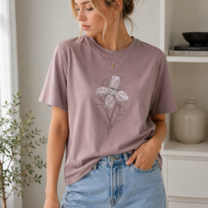 Floral Print Oversized Crew Neck Vacation Casual Short Sleeve T-Shirt