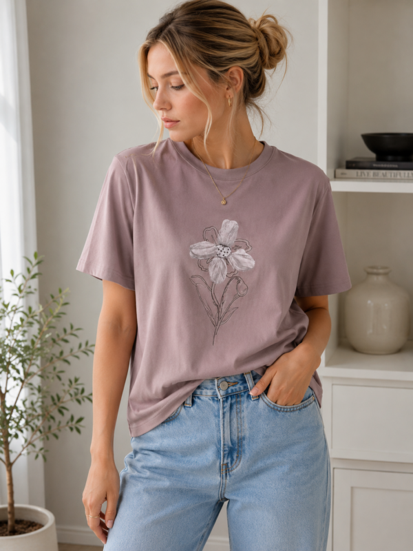 Floral Print Oversized Crew Neck Vacation Casual Short Sleeve T-Shirt