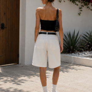 Women's High Waist Casual Denim Mini Shorts - Image 2