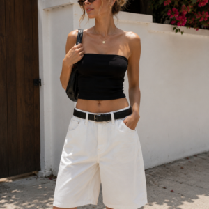 Women's High Waist Casual Denim Mini Shorts - Image 1
