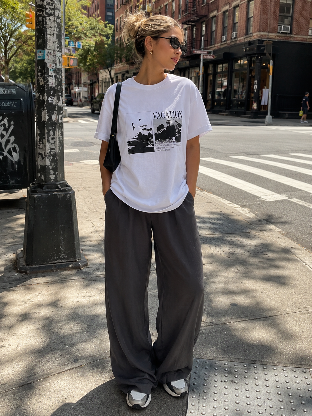 Oversized Cotton Graphic Slogan T-Shirt, Casual Loose Fit Printed Text Tee for Men Women - Image 1