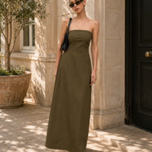 Women’s Elegant Strapless A-Line Floor-Length Maxi Dress - Image 1