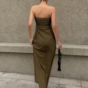 Women’s Elegant Strapless A-Line Floor-Length Maxi Dress - Image 2
