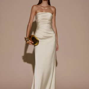 Women's Elegant Backless Satin Mermaid Formal Maxi Dress - Image 1