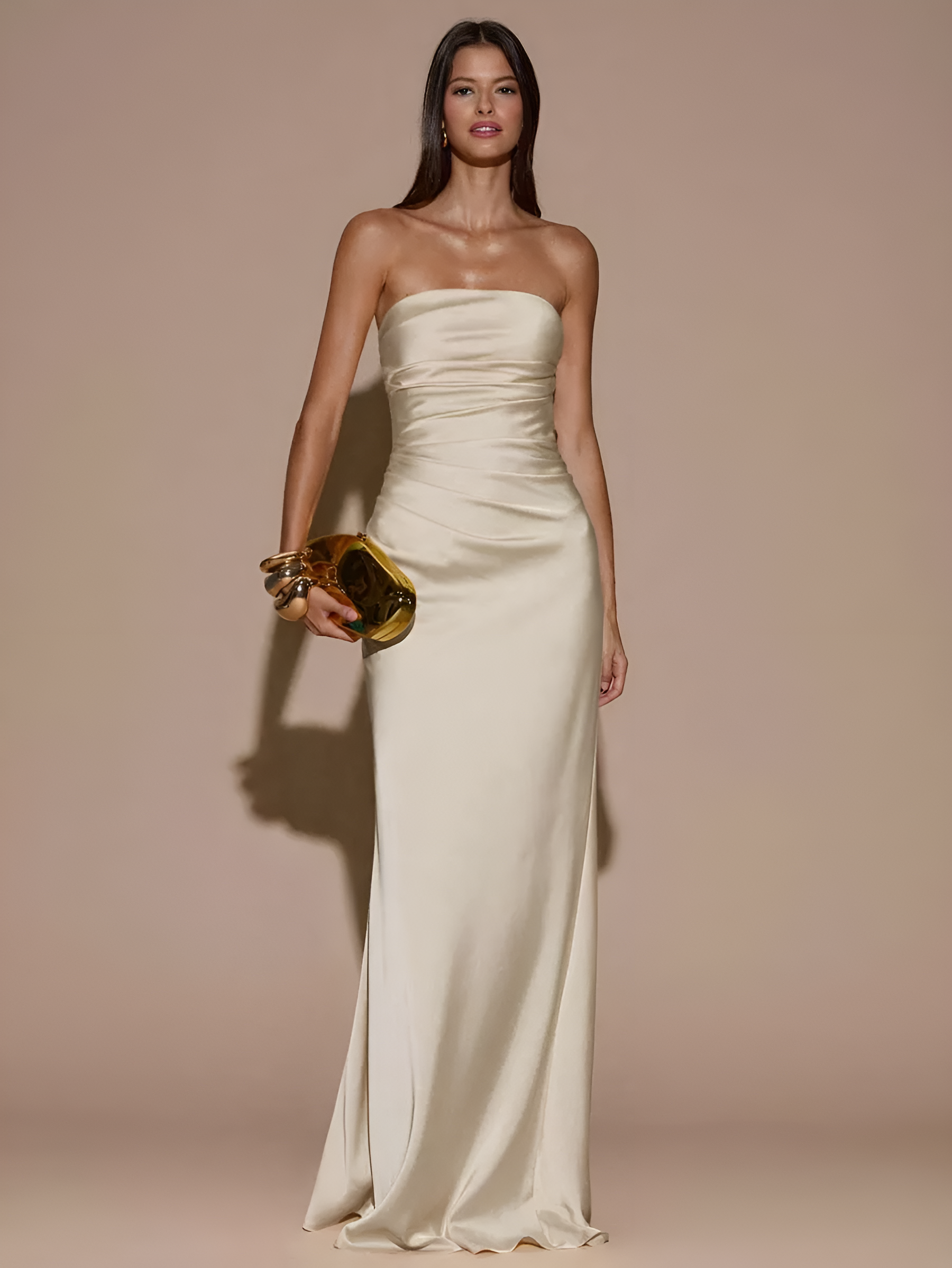 Women's Elegant Backless Satin Mermaid Formal Maxi Dress - Image 1